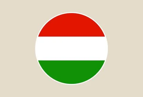 Hungarian Flag designed as a circular button icon, a simple patriotic natio.. Stock Illustration
