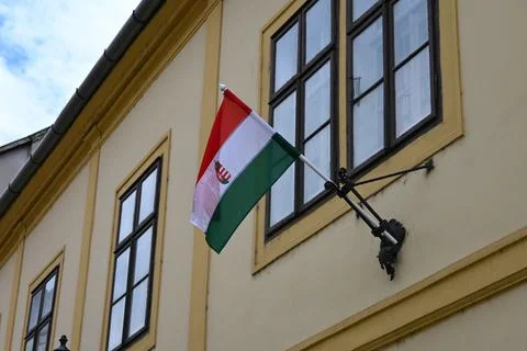 Hungarian flag displayed for August 20 celebration 스톡 사진