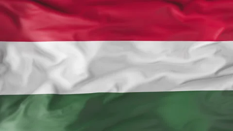 The Hungarian Flag Flutters in the Wind. Animation 3d Видео 202050108