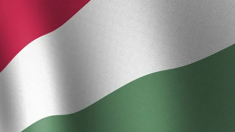 The Hungarian Flag Flutters in the Wind. Seamless Animation 3d 動画素材 200921154