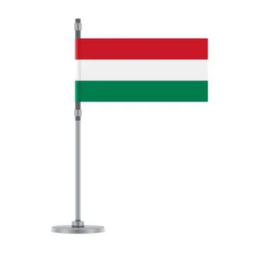 Hungarian flag on the metallic pole, vector illustration Illustrazione stock