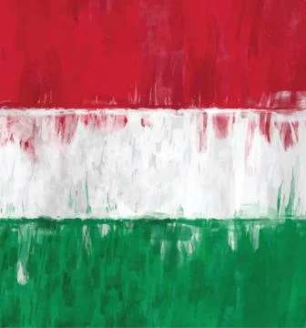 Hungarian flag painting vector Stock Illustration