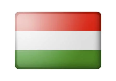 The Hungarian flag. Rectangular matte icon. Isolated on white background Illustrazione stock