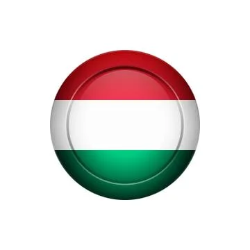 Hungarian flag on the round button, vector illustration Stock-Illustration
