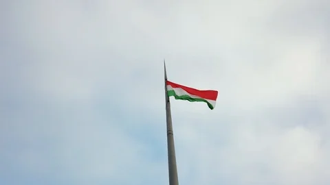 Hungarian flag waving Stock Footage 124664577