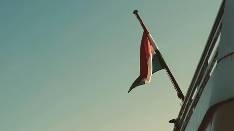 Hungarian Flag Waving In The Wind Stock Footage 115905760