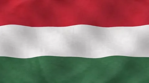 Hungarian flag waving in the wind Stock Footage 340523256
