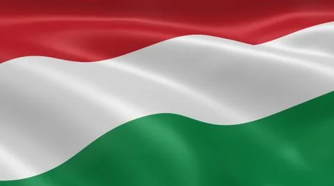 Hungarian flag in the wind Stock Photos