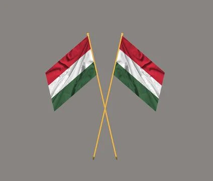 Hungarian flag in the wind Stock Photos
