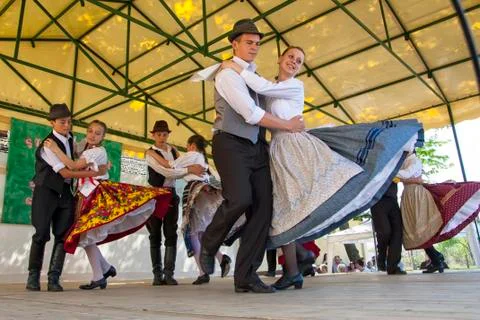 Hungarian folk dancing Stock Photos