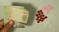 Hungarian Forint HUF, Counting Drugs and Money, Health Care, Colorful Pills HD Footage
