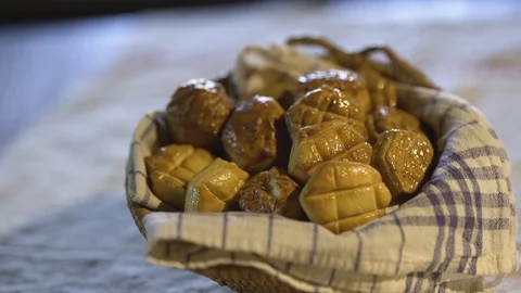 Hungarian handmade patty, traitional bakeing, stock video Stock Footage 88227891