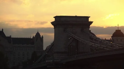 Hungarian iconic bridge Stock Footage 70111676