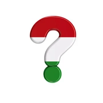 Hungarian interrogation point - 3d flag of hungary symbol - Budapest, Central Stock Illustration