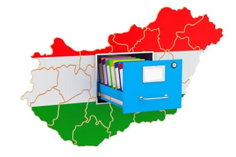 Hungarian national database concept, 3D rendering Illustrazione stock