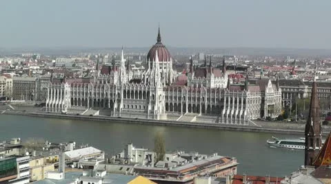 Hungarian Parliament Budapest Hungary 07 Stock Footage