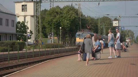Hungarian passenger train in 4K. Stock Footage 129232116