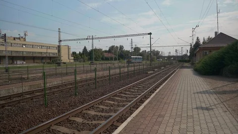 Hungarian passenger train in 4K. Stock Footage 129232683