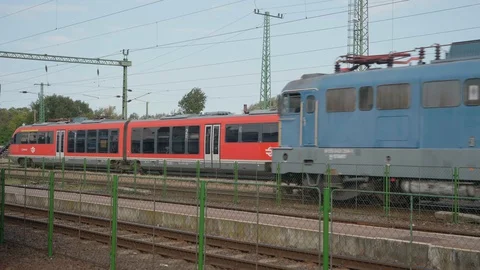 Hungarian passenger train in 4K. Stock Footage 129233453