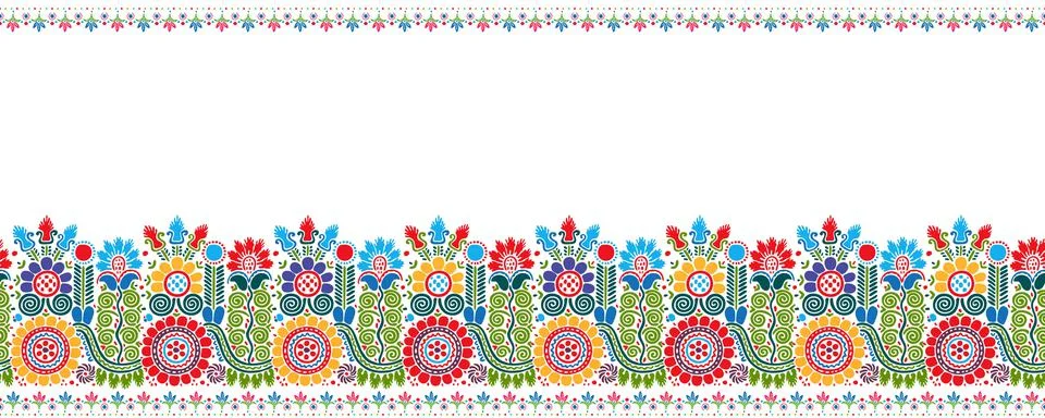 Hungarian vector embroidery pattern for borders isolated on white background Illustrazione stock