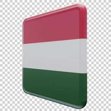 Hungary 3d illustration flag on pole. Wood flagpole Stock Illustration