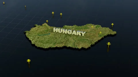 Hungary 3D Map With Animation Stock Footage 306424648