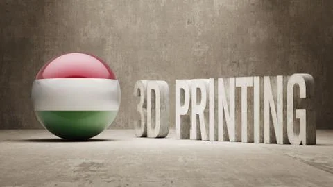 Hungary.  3d Printing Concept Illustrazione stock