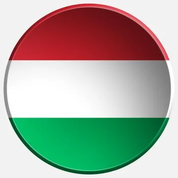 Hungary 3d round button Stock Illustration