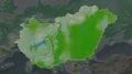 Hungary and capital circled and zoomed. Physical 4k or 4k+ Resolution