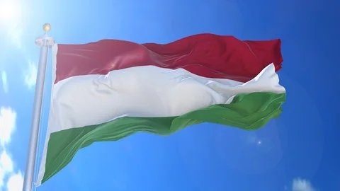 Hungary animated flag pack in 3D and isolated background Stock Footage 119931047