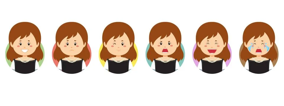 Hungary Avatar with Various Expression Stock Illustration
