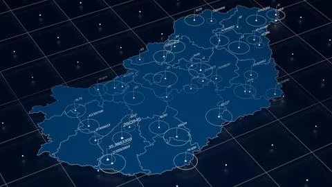 Hungary blue map big data visualization. Futuristic map infographic. Information 스톡 일러스트