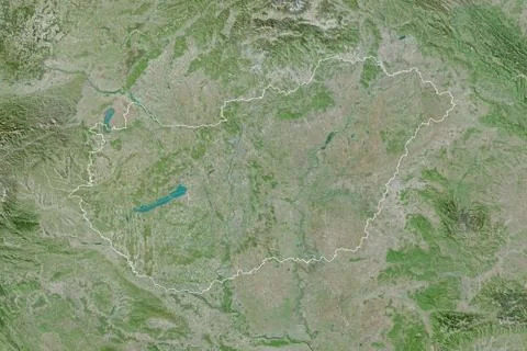 Hungary borders. Satellite Stock Illustration