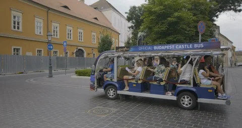 Hungary Budapest Castle-District-Bus-Tourists 422 25FPS Stock Footage 128466001