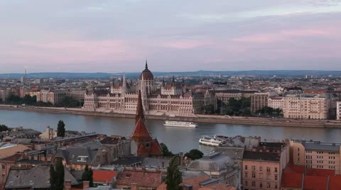 HUNGARY. BUDAPEST. JUNE 2011: view of the city Stock Footage 49592588