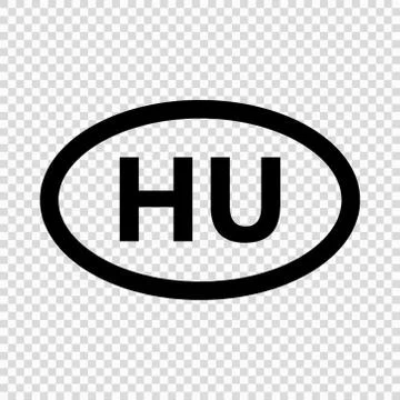 Hungary code symbol. short country name. Domain name Stock-Illustration