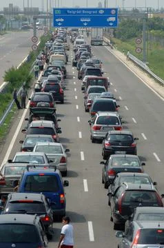 Hungary Congested Border Station - Jul 2009 Stock Photos