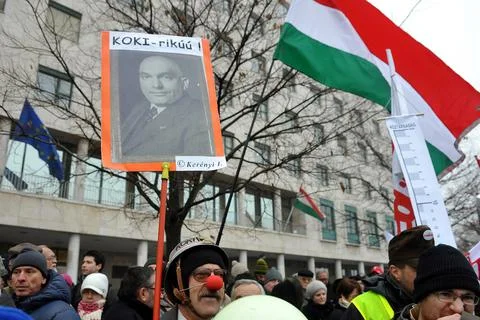 Hungary Demonstration - Dec 2011 Foto stock