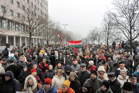 Hungary Demonstration - Dec 2011 Foto stock
