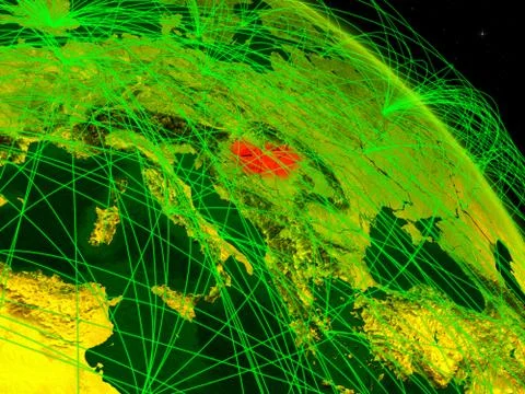 Hungary on digital globe Stock Illustration
