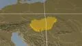 Hungary extruded. Bumps. Graticule. 4k or 4k+ Resolution