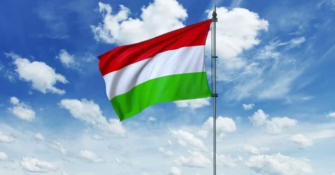 Hungary flag animation, alpha channel Stock Footage 79604464