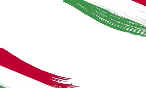 Hungary Flag with Brush Stroke Effect, Grunge brush stroke. Watercolor pain.. Stock Illustration