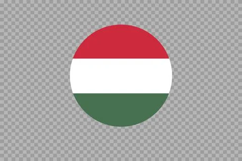 Hungary flag in circle shape isolated  on png or transparent  background,Symb Stock Illustration