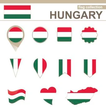 Hungary Flag Collection Stock Illustration