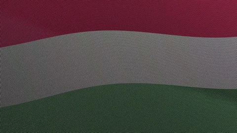 Hungary Flag Digital Particle Waving Seamless Loop Animation on Black Backg.. 库存影片 339302708
