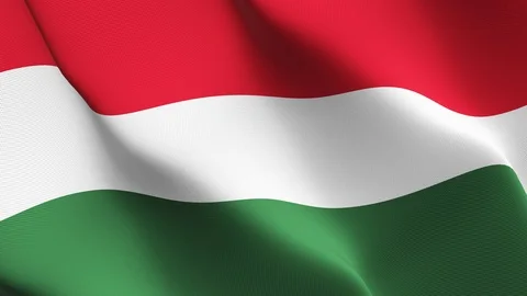 Hungary flag loop waving on wind. Stock Footage 119216109