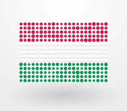 Hungary flag made up of small dots Stock Illustration