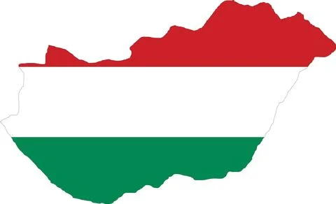 Hungary Flag in Map, Hungary Map with Flag, Map of Hungary, Map with Flag, .. Illustrazione stock