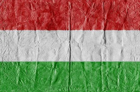 Hungary flag on a paper in close-up Illustrazione stock